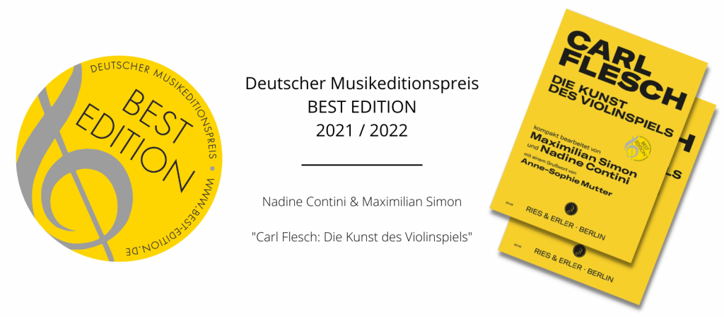 Deutscher Musikeditionspreis BEST EDITION 2021/2022 für „Carl Flesch – Die Kunst des Violinspiels“